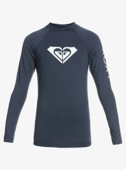 Roxy Surf*Whole Hearted - Upf 50 Rash Vest Met Lange Mouw Voor Meisjes 8-16 Mood Indigo