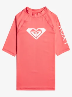 Roxy Surf*Wholehearted - Rash Vest Met Korte Mouw Voor Meisjes 8-16 Sun Kissed Coral