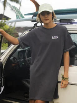 Roxy Jurken*You Rock My World - Oversized Sweaterjurk Voor Meisjes 10-16 Anthracite
