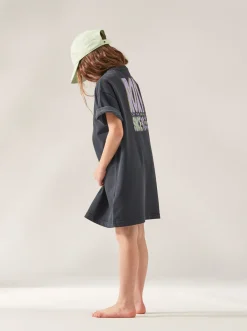 Roxy Jurken*You Rock My World - Oversized Sweaterjurk Voor Meisjes 10-16 Anthracite